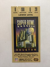 Super Bowl XXXVIII Ticket Panthers Patriots Brady Janet Jackson Timberlake