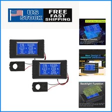 2-Piece LCD Digital AC Current and Voltage Meter with Split Core Transformer
