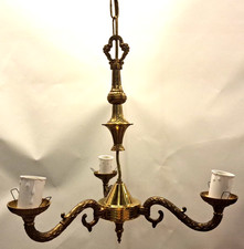 Ring Lighting Vintage Brass Ceiling Light 3 Arm Chandelier Victorian style