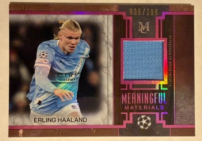 2025-26 Topps Museum UEFA Erling Haaland Pink Sapphire Meaningful Material  /199