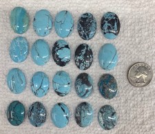 18x25mm KINGMAN TURQUOISE CABOCHONS - 282.5 Carats - 15 Pieces