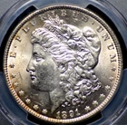 1891 MORGAN DOLLAR PCGS MS 62 NICE SILVER SATIN LUSTER WITH A BRASSY INFUSION,