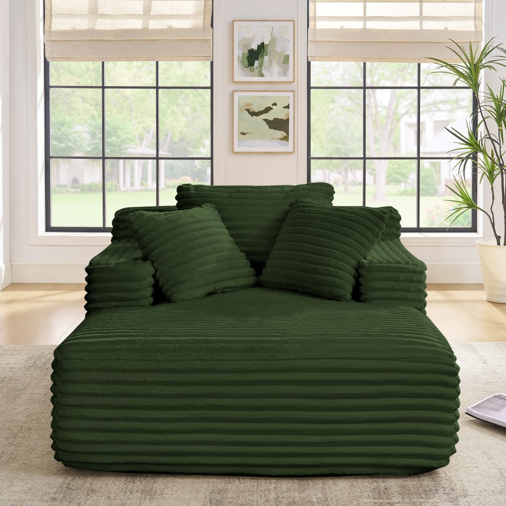 Sofa Bed Plush Corduroy Fabric Deep Seat Design
