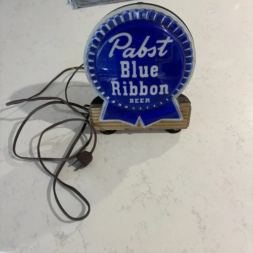 Vintage Pabst Blue Ribbon Beer Light Up Sign Beer Mancave Not Working