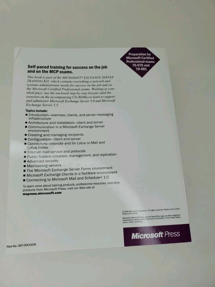 Kit de capacitación de servidor Microsoft Exchange para exámenes 70-076 y 70-081 Foto 4 de 4