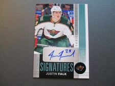 2011-12 O-Pee-Chee Signatures OPC-JF Justin Falk NHL Minnesota Wild hockey card