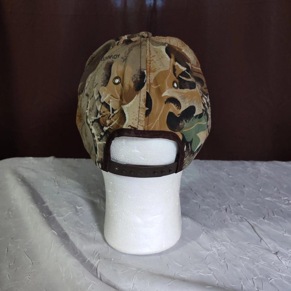 Vintage 80s Hunting Hat Mens Snapback Deer Skull Old Mossy Leaf Camo - Image 3 of 4