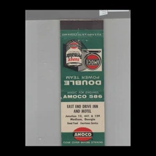 Matchbook Cover Amoco Gas Station East End Drive Inn & Motel Madison, GA