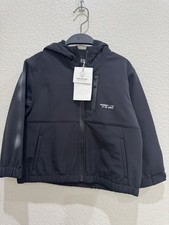 NWT Zara Kids Softshell Jacket Black Hooded Zip Coat Unisex Size 4 104