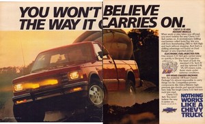 1987 Chevrolet S-10 4x4 Pickup Truck Vintage Original Magazine Print Ad Nothing