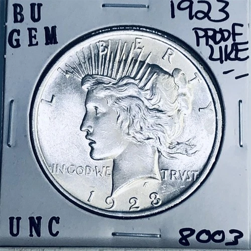 1923 P BU GEM PEACE SILVER DOLLAR UNC MS+++ U.S. MINT RARE COIN 8003