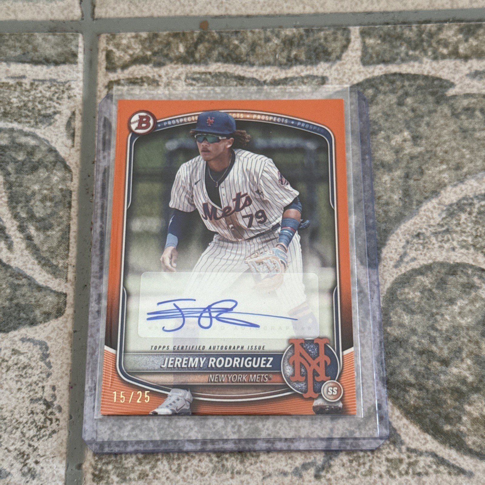 2025 Bowman Jeremy Rodriguez Prospect Auto Orange 15/25 #BPA-JR Mets