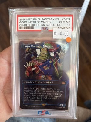 PSA 10 MTG FINAL FANTASY BORDERLESS-SURGE FOIL GOGO, MASTER OF MIMICRY 0522 | eBay PSA 10 MTG FINAL FANTASY BORDERLESS-SURGE FOIL GOGO, MASTER OF MIMICRY 0522 | eBay