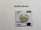 1929-S Buffalo Nickel in Very Fine Condition Error Planchet Crack 092525 55r