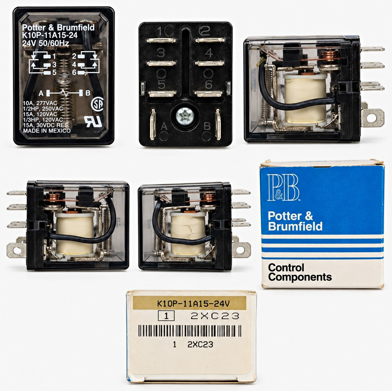 Potter & Brumfield K10P-11A15-24 24V Plug-In Relay DPDT 8-Pin Heavy Duty