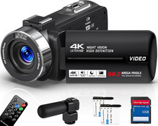 Camcorder Video Camera 4K HD 80MP Vlogging Camera for Youtube IR Night Vision Ca