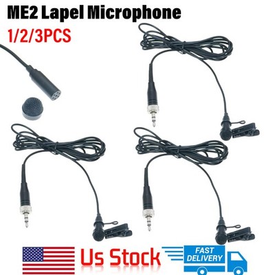 1-3x Lapel Lavalier Microphone for Sennheiser ew100 sk100 G1 G2 G3 G4 MKE2 Black