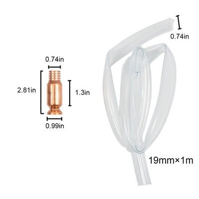 Kupfer Jiggle Jiggler Siphon Pumpenschlauch für Wasserkraftstoffe Farben 19 mm
