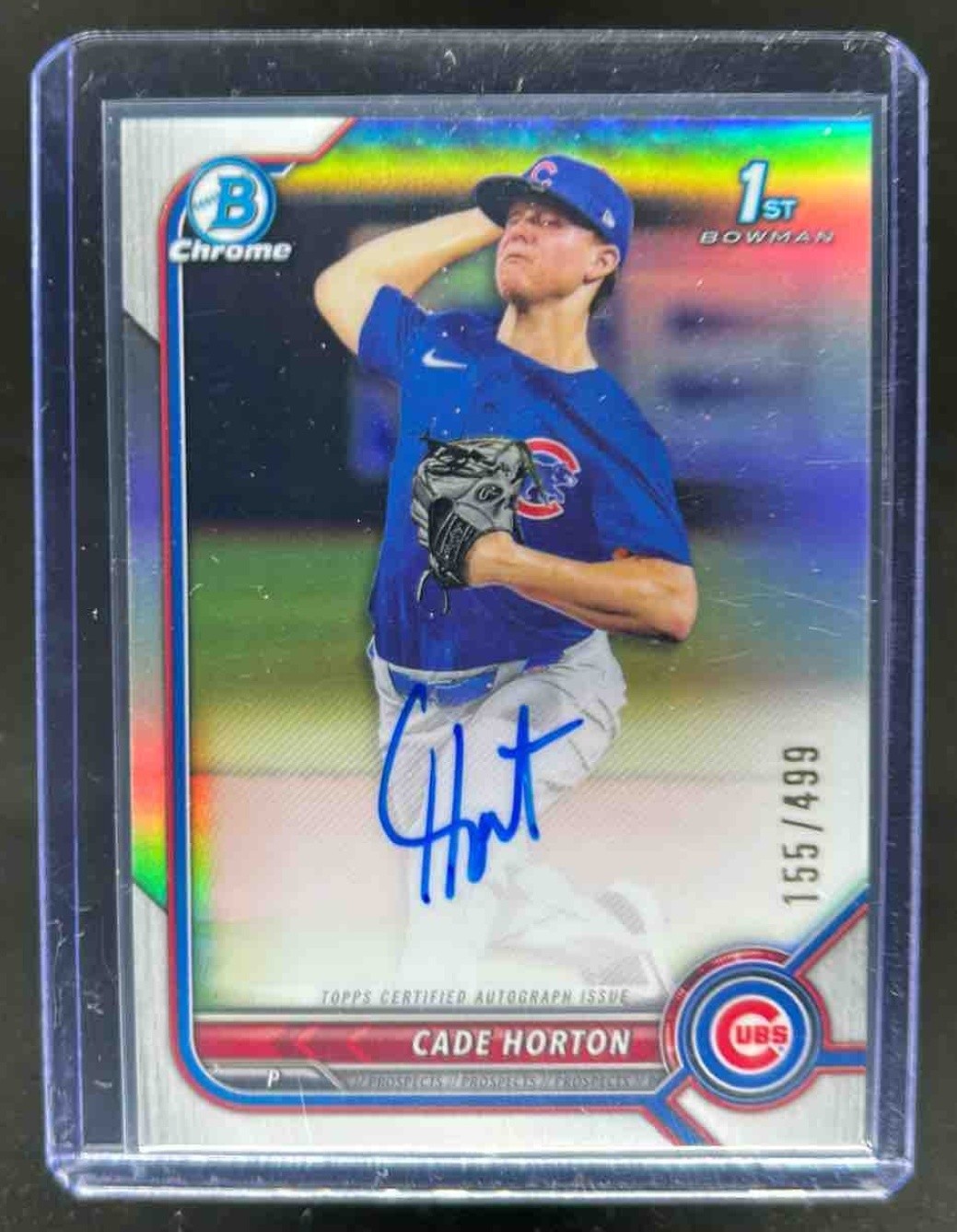 2022 Bowman Draft Cade Horton Chrome Auto Refractor 1st Prospect #/499 Cubs