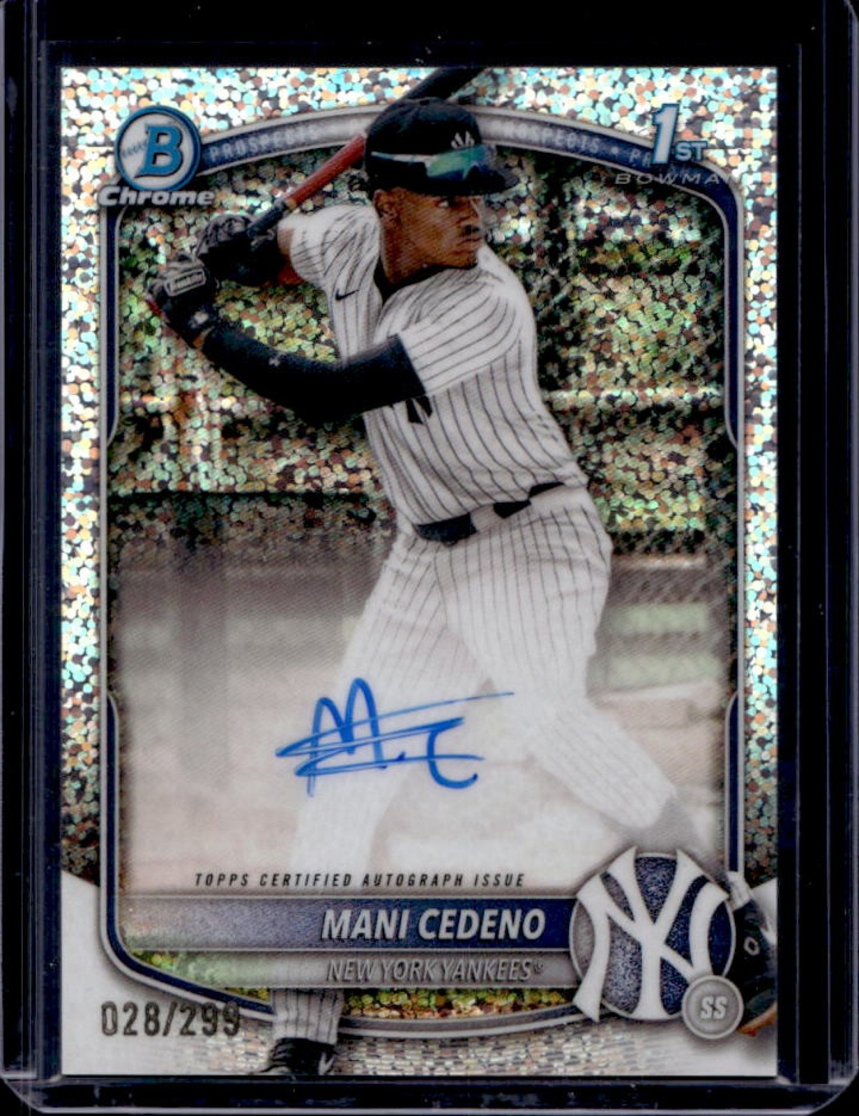 2025 Bowman Chrome Mani Cedeno Auto Speckle Refractor 1st #28/299