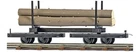 Busch H0f 12222 Bogie Stake Wagon with Tree Trunks New