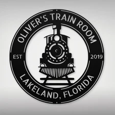 Personalized Train Front Metal Sign Custom Vintage Decor for Train Lovers Gift