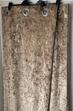 Sundour Crushed Velvet lined champagne Gold Curtains 90” width X 72: length