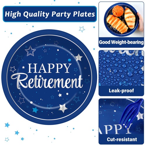 50 Guests Retirement Plates and Napkins Party Supplies Happy Retirement Party... - Picture 3 of 7