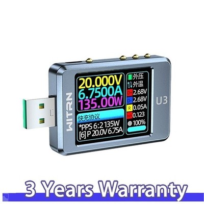 U3-10A-CNC Bluetooth USB Tester Voltage Current Meter Fast Charging UFCS Aging