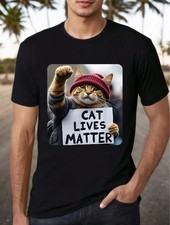 Funny Cat  Lover Cat Lives Matter 100 Cotton Outdoor Casual Graphic Tee S  5XL