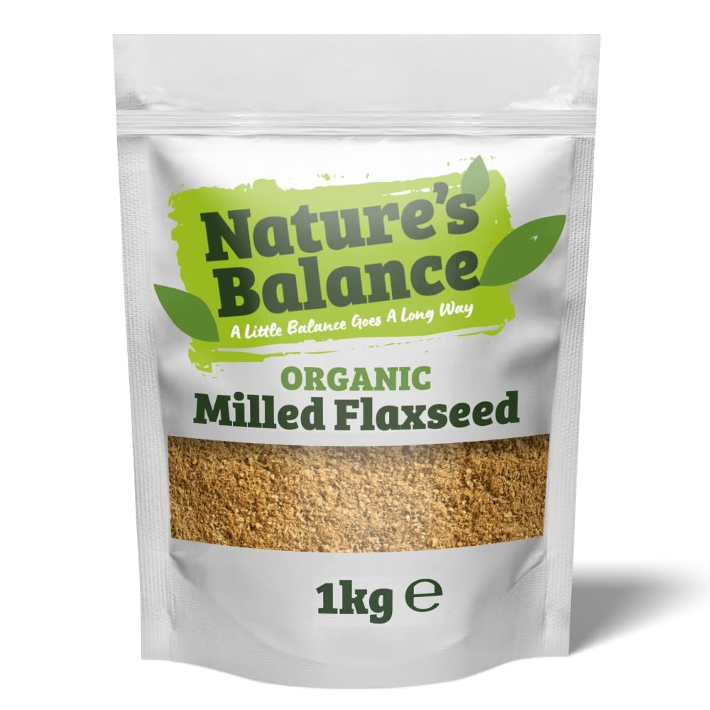 Organic Milled Flaxseed 1Kg Ground Linseed High Fibre Omega 3 Resealable Bag