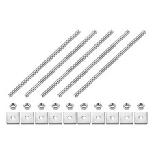 5Pcs Fully Threaded Rod, M4 x 120mm 304 Stainless Steel with Nuts Washers