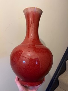 Chinese Antique Porcelain Vase Qing 19th 20th Century Sang De Boeuf Ox Blood