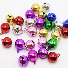 50 JINGLE BELLS Christmas Mixed Colors Beads Charms 10mm Decoration DIY Craft