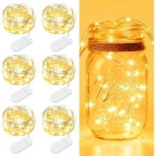 6 Pack Battery Operated Fairy Lights 7ft 20 LED Twinkle String Lights Copper