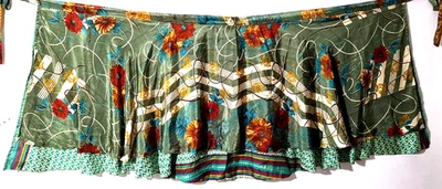 Women's Indian Sari Wrap Skirt Handmade Reversible Vintage Hippie XL Tea - Image 1 of 4