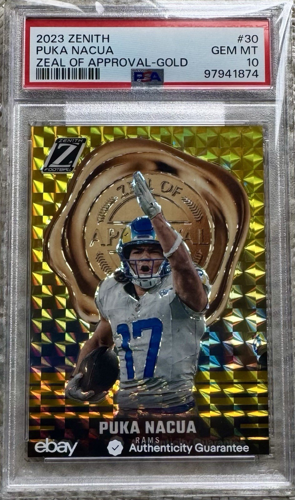 2023 ZENITH ZEAL OF APPROVAL GOLD /10 PUKA NACUA RC PSA 10