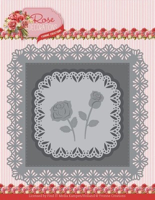 Find It Trading Yvonne Creations Die-Rose Frame, Rose Decorations