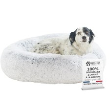 Coussin Chien Dehoussable, Panier Chien Rond Lavable, Lit pour Moyen, Forme D...