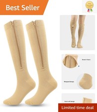 Therapeutic Zipper Compression Knee-High Socks - Improve Circulation 15-20mmHg