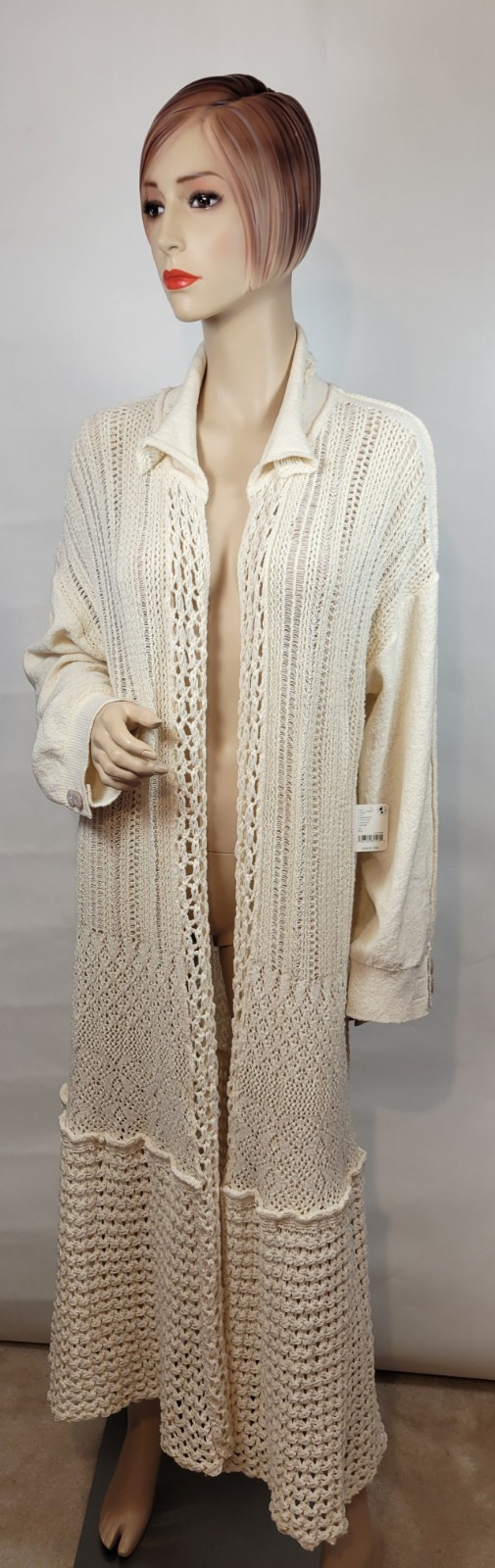 NEW SOLD OUT Free People Sunlight Mixed Stitch Sandcastle Duster NWT XL image 6