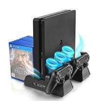 Vertical Stand for PS4/PS4 Slim/PS4 Pro - Cooling Fan with Play... USA FAST SHIP