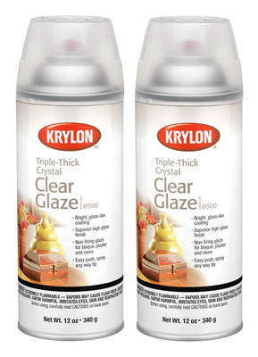Pack Of 2, Krylon Triple-Thick Crystal Clear High Gloss, 12 oz, Multi-Surface