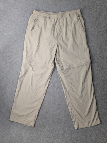 Columbia PFG Convertible Pants Mens XL Beige Backcast Pull On Fishing Omni Shade