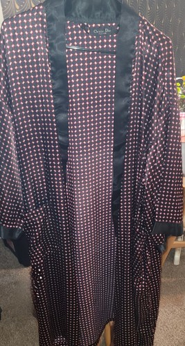 VTG Christian Dior Monsieur Mens Kimono Wrap Robe Print Satin OS, No Belt 