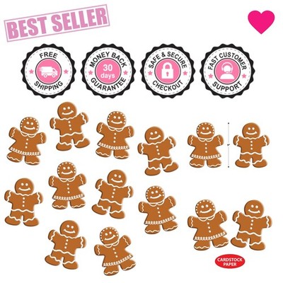 10-Piece Gingerbread Cutouts for Holiday Crafts - Made in the USA, 5  Decorative