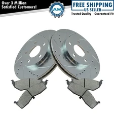 Performance Drilled Slotted Coated Brake Rotor & Metallic Pad Front Kit