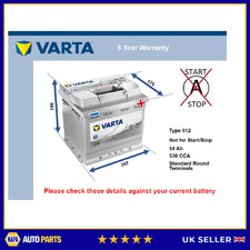 Battery fits ASTON MARTIN DB6 CYGNET DBS 1.3 4.0 5.3 64 to 13 Varta 012 530A New
