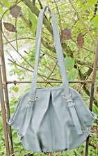 Umhänge/Handtasche Damen graublau Kunstleder