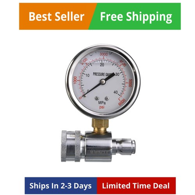 #ad #ad Pressure Washer Gauge Kit 3 8 Inch Quick Connect 6000 PSI $27.93